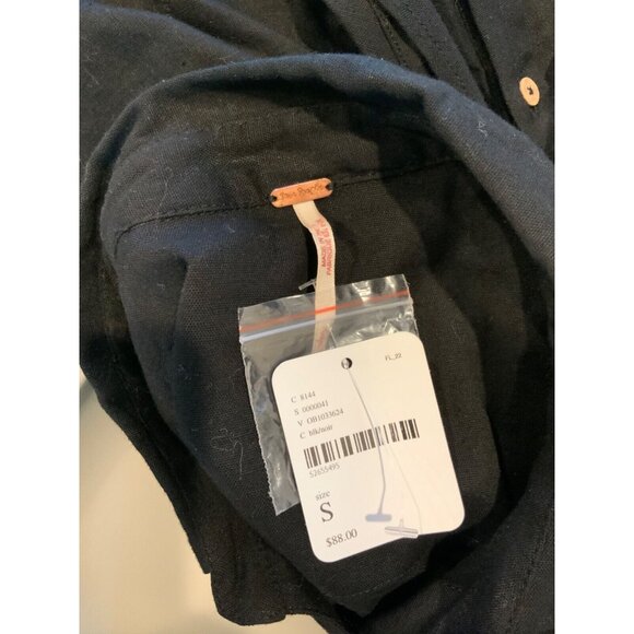 Free People Black Button-Up Collared Shirt Dress , Size S, NWT! - Picture 7 of 7